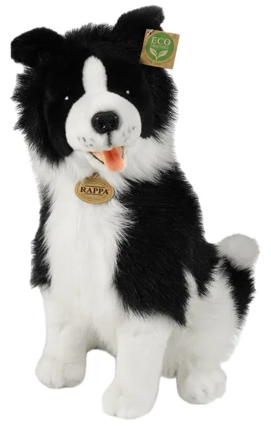 Jucărie de pluș Rappa Eco Friends - Border Collie, șezând, 40 cm