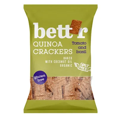 Crackers cu quinoa, rosii si busuioc bio 100g Bettr