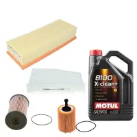 Pachet schimb ulei Motul 8100 X-Clean+ 5W30 5L+ filtre BOSCH pentru grupul VAG - VW AUDI SKODA SEAT 1.9TDI, 2.0TDI