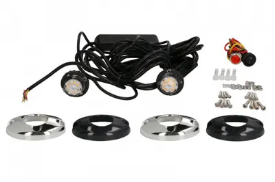 Girofar (portocaliu, 12 24V, LED, 12W, 2-puncte montare, numar programe: 3, 2 buc. set, lungime cablu; 0,4m)