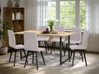Set Masa Olive + 6 Scaune Karma Gri Deschis