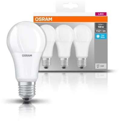 Set 3 becuri led 13 W/4000K( lumina neutra ) echivalent bec clasic 100W E27 Osram 4058075819559