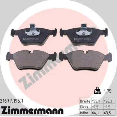 Set placute frana, frana disc ZIMMERMANN 21677.195.1