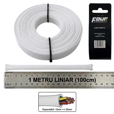 Tresa Cabluri FOUR Connect 4-NS10WH12, 12/25mm, Alba, Metru Liniar