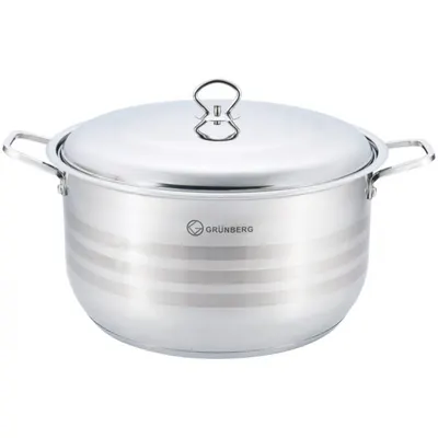 Cratita din Inox Grunberc, cu Capac, 26 l, 40 cm