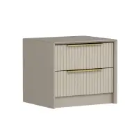 Noptiera KALE LUXE, 2 sertare, gri, 53x45x45 cm