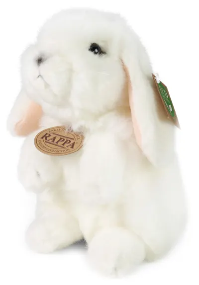 Jucărie de pluș Rappa Eco Friends - Iepuraș alb, 18 cm