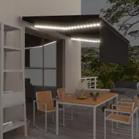 Gossi copertina retractabila manual cu stor & led, antracit, 4x3 m