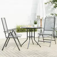 Gossi set scaune de gradina rabatabile, 3 buc., antracit, otel vopsit