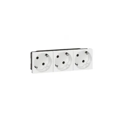 Multi-support multiple priza Mosaic - 3 x 2P+E automatic terminals - standard