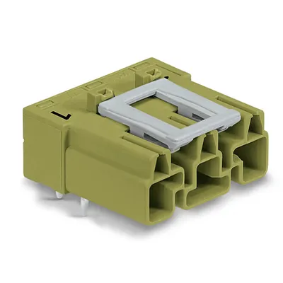 Plug for PCBs; angled; 3-pole; Cod. B; light green