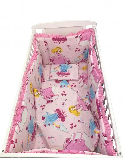 Lenjerie patut cu 5 piese Croitoria Noastra Printese la castel 140x70 cm
