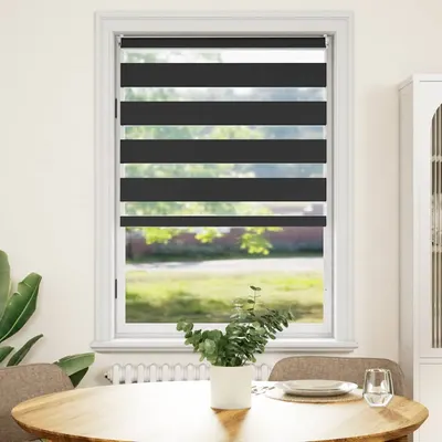 vidaXL Jaluzea Zebră 100,9x175 cm Lățime material 96,7 cm negru