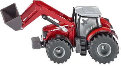 Toy Siku - Tractor Massey Ferguson cu încărcător frontal, 1:50