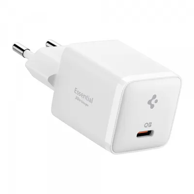 Incarcator Retea Spigen EE301EU Essential, 30W, 3A, 1 x USB-C, Alb ACH09492