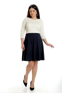 Rochie clos CI22083 ivoire/bleumarin, Cesy | marimea L
