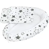 Set 3 piese, New Baby, Baby Nest, Cu paturica si pernuta, Grey stars