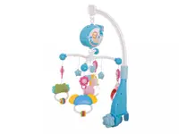 Carusel muzical pentru patut copii, Ikonka, cu proiector, telecomanda, rotire 360 grade, 40 de melodii distincte, blue