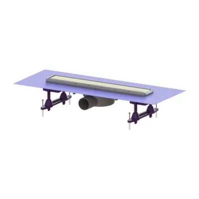 Set rigola dus 55 cm inox cu sita de par si clapeta multistop, Kessel Linearis Compact