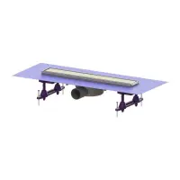 Set rigola dus 55 cm inox cu sita de par si clapeta multistop, Kessel Linearis Compact