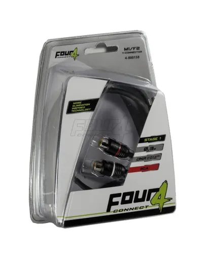 Cablu RCA Y-Splitter FOUR Connect 4-800158 STAGE1, 1M-2F, OOFC, Twisted Pair, 0.3 M