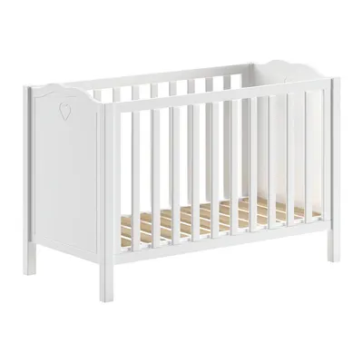 Pătuț alb din lemn de pin 60x120 cm Amori – Vipack