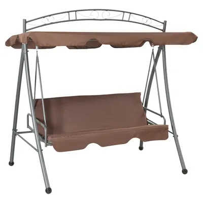 vidaXL Balansoar de exterior extensibil cu copertină, cafeniu