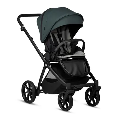 Carucior 2 in 1 Tutis Mio 3+ Pacific Green 240 din piele, sezut reversibil, amortizoare duble, maner reglabil, accesorii incluse