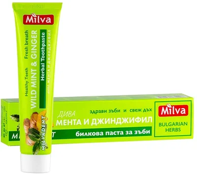 Milva Pastă de dinți cu mentă și ghimbir, 75 ml