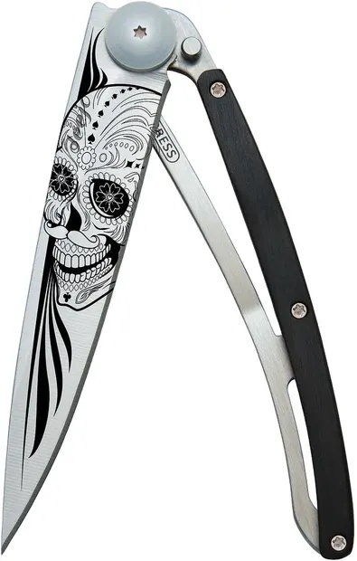 Cuțit de buzunar Deejo Ebony - Latino Skull, 37 g