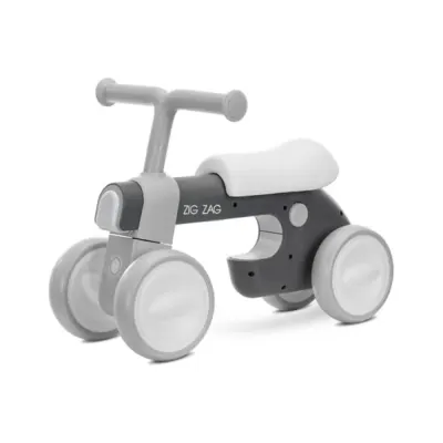Bicicleta de echilibru, Lorelli Zig Zag, scaun reglabil 2 pozitii, cadru usor si stabil, lumini si muzica, Grey