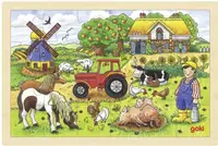 Puzzle din lemn Goki - Ferma lui Millers
