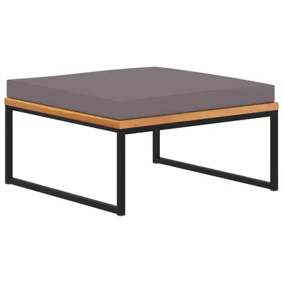vidaXL Taburet cu pernă gri închis, 66x66x36 cm, lemn masiv acacia