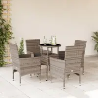 Gossi set mobilier de gradina cu perne 5 piese gri poliratan & sticla
