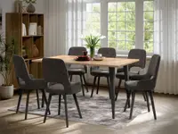 Set Masa Sorento + 6 Scaune Berna Gri Inchis