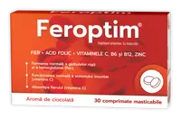 Feroptim cu aroma de ciocolata, 30 comprimate masticabile, Zdrovit