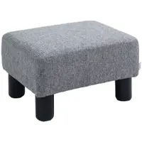 HOMCOM Otoman Stofă, Scaun Dreptunghiular Mic, Căptușit, pentru Living, 40x30x24cm, Gri | Aosom Romania