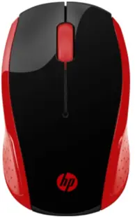 Mouse HP - 200 Emprs, optic, wireless, rosu/negru