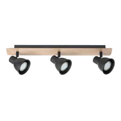 Riko Spot 3xgu10 Negru/lemn