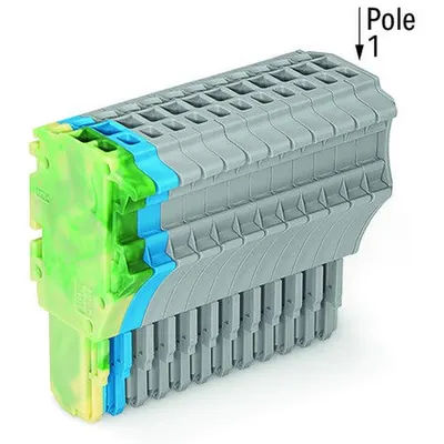 1-conductor female plug; 1.5 mm²; 13-pole; 1,50 mm²; green-yellow, blue, gray