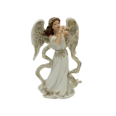 Decorațiune înger trompetă House of Seasons șampanie 17cm