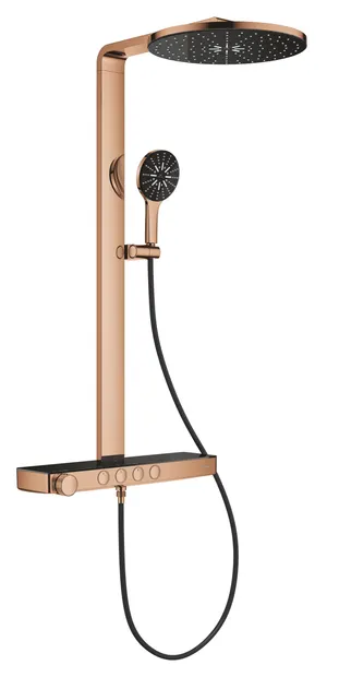 Sistem de dus Grohe SPA Aqua Pure, aparent, termostat, 360 mm, 3 functii, lucios, cupru, 100964DA00
