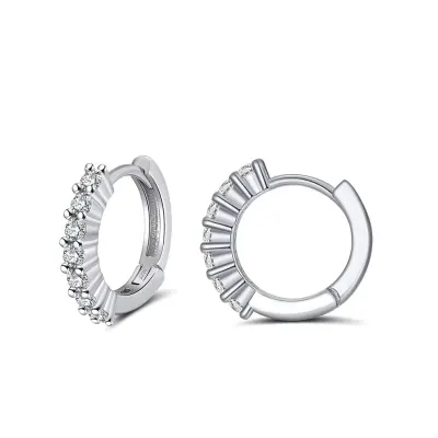 Cercei rotunzi argint 925, JW1754, model elegant, placati cu rodiu