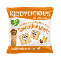 Gustare din bucati de piure de fructe cu banana mango si fructul pasiunii +12 luni, 6g, Kiddylicious