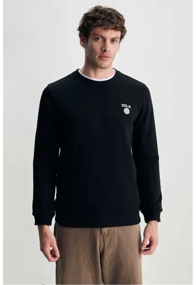 Bluza sport cu decolteu la baza gatului - VALLEY - Negru