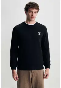 Bluza sport cu decolteu la baza gatului - VALLEY - Negru