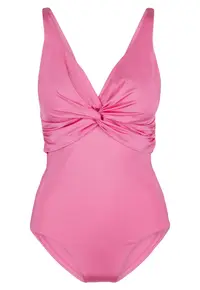 Costum de baie intreg cu detaliu rasucit 31375 - Roz