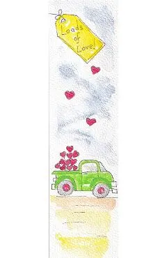 Semn de carte pictat manual: Loads of Love!