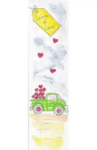 Semn de carte pictat manual: Loads of Love!