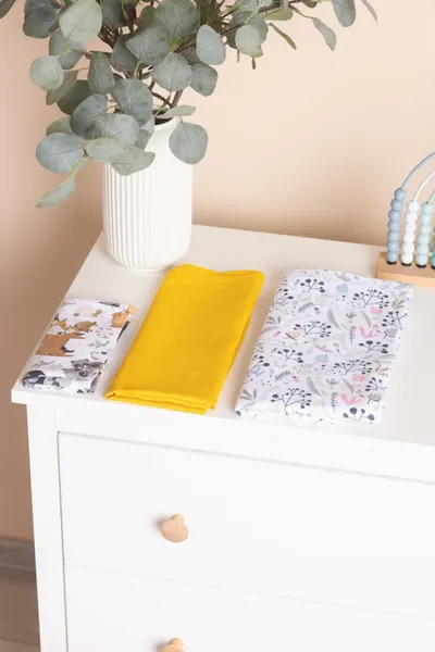 Set 3 piese pentru bebelusi din muselina Sensillo Trio Forest EG-0104 cu paturica,scutec si prosopel 120x120 cm60x80 cm38x38 cm,material bumbac moale si absorbant
